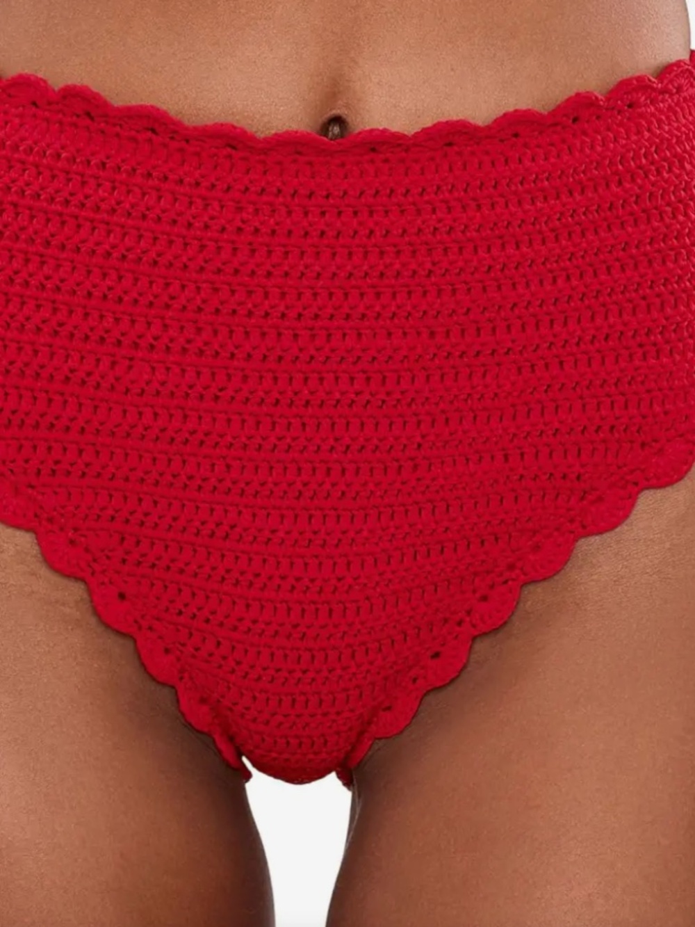 NEW WITH TAGS - Beach Riot Kirby Swim Bottom - SIZE M - RED